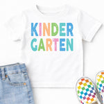 Back to School Pastel Bold Letters Kindergarten DTF Transfer DTF Heat Press Transfer from Sweet Tee Transfers