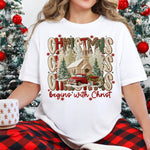 Christmas Begins with Christ Faux Yarn DTF Transfer DTF Heat Press Transfer from Sweet Tee Transfers