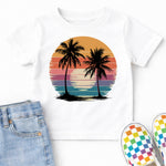 Retro Beach Palm Tree Sunset DTF Transfer DTF Heat Press Transfer from Sweet Tee Transfers