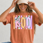 Boo with Colorful Stripes DTF Transfer DTF Heat Press Transfer from Sweet Tee Transfers