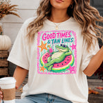 Good Times and Tan Lines Alligator Striped DTF Transfer DTF Heat Press Transfer from Sweet Tee Transfers