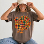 Faux Embroidered Plaid Turkey DTF Transfer DTF Heat Press Transfer from Sweet Tee Transfers