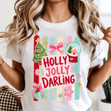 Holly Jolly Darling DTF Transfer DTF Heat Press Transfer from Sweet Tee Transfers