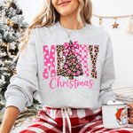 Merry Christmas Pink Cheetah DTF Transfer DTF Heat Press Transfer from Sweet Tee Transfers