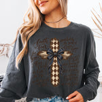 Faith Over Fear Checkered Cross DTF Transfer DTF Heat Press Transfer from Sweet Tee Transfers