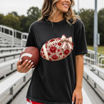 Red Floral Football DTF Transfer – Coquette DTF Heat Press Transfer from Sweet Tee Transfers