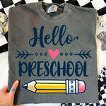 Hello Preschool Pencil DTF Transfer DTF Heat Press Transfer from Sweet Tee Transfers