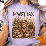 Preppy Howdy Fall Highland Cow Pink Pumpkins DTF Transfer DTF Heat Press Transfer from Sweet Tee Transfers