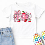 Teacher Strawberry and Cherry DTF Transfer DTF Heat Press Transfer from Sweet Tee Transfers