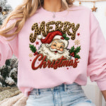 Leopard Merry Christmas Santa DTF Transfer DTF Heat Press Transfer from Sweet Tee Transfers
