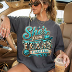 She's from Texas I Can Tell DTF Transfer DTF Heat Press Transfer from Sweet Tee Transfers