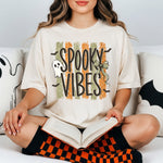 Spooky Vibes Striped Ghost DTF Transfer DTF Heat Press Transfer from Sweet Tee Transfers