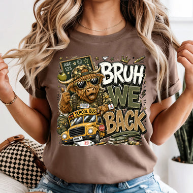 Highland Cow Bruh We Back School DTF Transfer DTF Heat Press Transfer from Sweet Tee Transfers