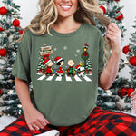 Merry Christmas Friends Cartoon Holiday Walk DTF Transfer DTF Heat Press Transfer from Sweet Tee Transfers
