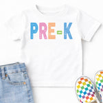 Back to School Pastel Bold Letters Pre-K DTF Transfer DTF Heat Press Transfer from Sweet Tee Transfers