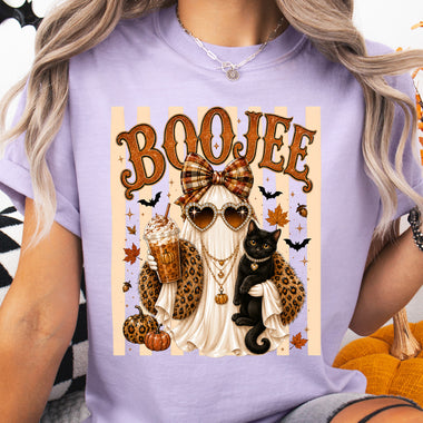 Preppy Boujee Ghost with Cat DTF Transfer DTF Heat Press Transfer from Sweet Tee Transfers