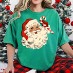 Vintage Santa with Candy Cane DTF Transfer DTF Heat Press Transfer from Sweet Tee Transfers