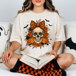 Halloween Skull with Leopard Bow DTF Transfer DTF Heat Press Transfer from Sweet Tee Transfers