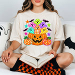 Bright Ghosts Pumpkin DTF Transfer DTF Heat Press Transfer from Sweet Tee Transfers
