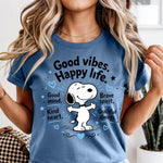 Good Vibes Happy Life Snoopy DTF Transfer DTF Heat Press Transfer from Sweet Tee Transfers