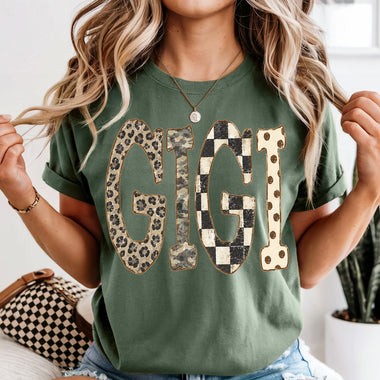 Gigi Camo Leopard Checkered DTF Transfer DTF Heat Press Transfer from Sweet Tee Transfers