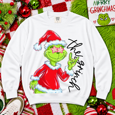 The Grinch Star Glasses Santa DTF Transfer DTF Heat Press Transfer from Sweet Tee Transfers