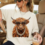Glam Highland Cow DTF Transfer DTF Heat Press Transfer from Sweet Tee Transfers