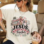 Jesus Made Me a Teacher Pink DTF Transfer DTF Heat Press Transfer from Sweet Tee Transfers