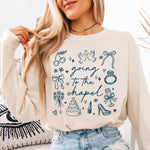 Going to the Chapel Doodle Blue DTF Transfer DTF Heat Press Transfer from Sweet Tee Transfers