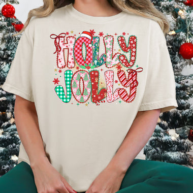 Holly Jolly Bright Colors DTF Transfer DTF Heat Press Transfer from Sweet Tee Transfers