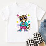 Cool Leopard in Shades Preppy Kids DTF Transfer DTF Heat Press Transfer from Sweet Tee Transfers