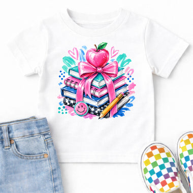 Preppy Stack of Books DTF Transfer DTF Heat Press Transfer from Sweet Tee Transfers