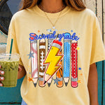 Second Grade Pencil Lightning Bolt DTF Transfer DTF Heat Press Transfer from Sweet Tee Transfers
