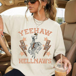 Yeehaw and Hell Naws Skele DTF Transfer DTF Heat Press Transfer from Sweet Tee Transfers