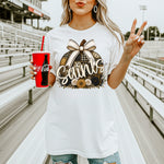 Saints Quilted Pumpkin Black and Gold DTF Transfer DTF Heat Press Transfer from Sweet Tee Transfers