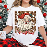 Merry Christmas Stacked Leopard Santa DTF Transfer DTF Heat Press Transfer from Sweet Tee Transfers