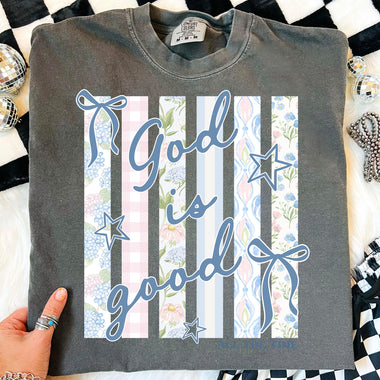 God Is Good Striped Pastels DTF Transfer DTF Heat Press Transfer from Sweet Tee Transfers