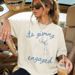 It's Giving Engaged Blue DTF Transfer DTF Heat Press Transfer from Sweet Tee Transfers