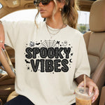 Spooky Vibes Black Web DTF Transfer DTF Heat Press Transfer from Sweet Tee Transfers