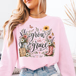 Grow in Grace 2 Peter 3:18 Floral Garden DTF Transfer DTF Heat Press Transfer from Sweet Tee Transfers
