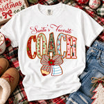 Santa's Favorite Coach Christmas DTF Transfer DTF Heat Press Transfer from Sweet Tee Transfers