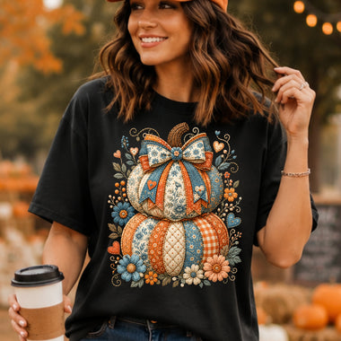 Stacked Pumpkins Blue DTF Transfer DTF Heat Press Transfer from Sweet Tee Transfers