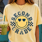 Checkered Smiley Second Grade DTF Transfer DTF Heat Press Transfer from Sweet Tee Transfers