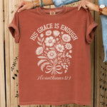 His Grace Is Enough Floral DTF Transfer DTF Heat Press Transfer from Sweet Tee Transfers