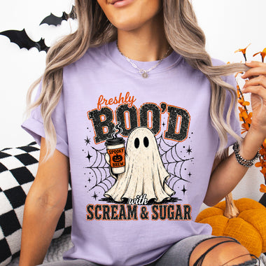 Freshly Boo'd With Scream and Sugar DTF Transfer DTF Heat Press Transfer from Sweet Tee Transfers