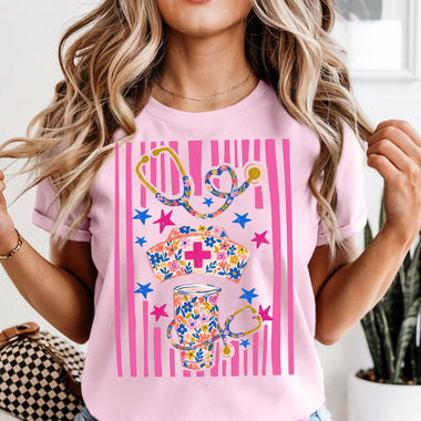 Summer Boho Coastal Beach Nurse DTF Transfer DTF Heat Press Transfer from Sweet Tee Transfers