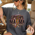 Spooky MAMA Cheetah Lightning Bolt DTF Transfer DTF Heat Press Transfer from Sweet Tee Transfers