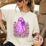 Ghost Neon Purple with Flowers DTF Transfer DTF Heat Press Transfer from Sweet Tee Transfers
