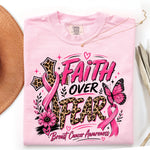 Breast Cancer Awareness Faith Over Fear DTF Transfer DTF Heat Press Transfer from Sweet Tee Transfers