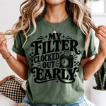 My Filter Clocked Out Early Black DTF Transfer DTF Heat Press Transfer from Sweet Tee Transfers